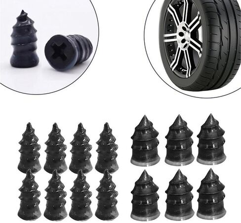 20/40pcs إصلاح الإطارات الأظافر المطاطية مع مفك البراغي ، إصلاح ثقب السيارة الخدمة لسيارة الدراجات النارية in Saudi Arabia