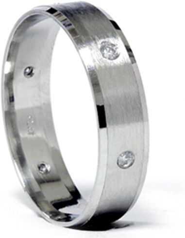 P3 Pompeii3 Mens 950 Platinum Bruted Diamond Band Ring in Saudi Arabia