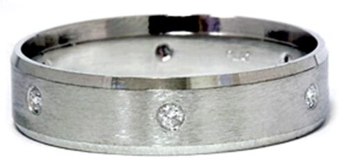 P3 Pompeii3 Mens 950 Platinum Bruted Diamond Band Ring in Saudi Arabia