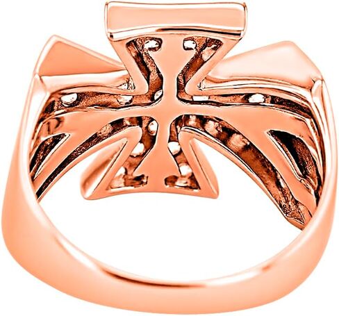 0.75 CTW Round Cut Lab التي تم إنشاؤها الخضراء Emerald 14K Gold Plated .925 Silver Cluster Cross Ring in Saudi Arabia