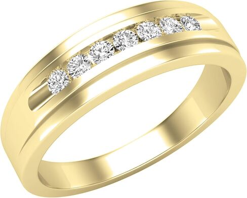 Dazzlingrock Collection 0.25 Carat (ctw) Round White Diamond Mens Channel Set Solid Ring Comfort Fit Wedding Band 1/4 CT, Available in 10K/14K/18K Gold & 925 Sterling Silver in Saudi Arabia