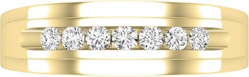 Dazzlingrock Collection 0.25 Carat (ctw) Round White Diamond Mens Channel Set Solid Ring Comfort Fit Wedding Band 1/4 CT, Available in 10K/14K/18K Gold & 925 Sterling Silver in Saudi Arabia
