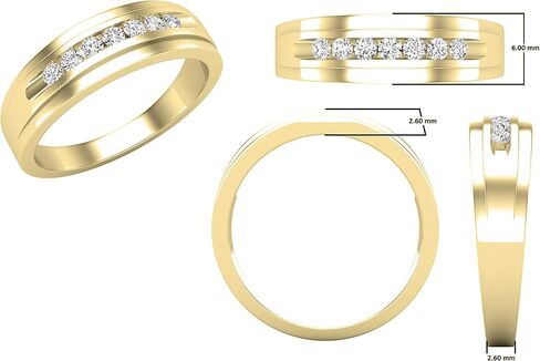 Dazzlingrock Collection 0.25 Carat (ctw) Round White Diamond Mens Channel Set Solid Ring Comfort Fit Wedding Band 1/4 CT, Available in 10K/14K/18K Gold & 925 Sterling Silver in Saudi Arabia