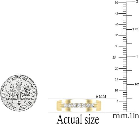 Dazzlingrock Collection 0.25 Carat (ctw) Round White Diamond Mens Channel Set Solid Ring Comfort Fit Wedding Band 1/4 CT, Available in 10K/14K/18K Gold & 925 Sterling Silver in Saudi Arabia