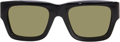 Gucci GG1668S 003 نظارات شمسية للرجال الأسود/الأحمر/الأخضر شكل المستطيل 52 مم in Saudi Arabia