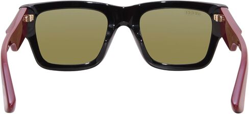Gucci GG1668S 003 نظارات شمسية للرجال الأسود/الأحمر/الأخضر شكل المستطيل 52 مم in Saudi Arabia