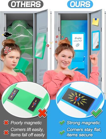 مجموعة إكسسوارات الخزانة - 10 قطع من مستلزمات العودة إلى المدرسة للفتيات، ورق حائط مغناطيسي فائق مقاس 35.4 بوصة × 11.8 بوصة، وسجادة خزانة، ومرآة للسبورة البيضاء، وعلامة مسح جاف، وأساسيات ديكور منظم Preppy (وردي) in Kuwait