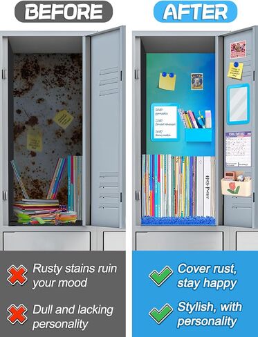 مجموعة إكسسوارات الخزانة - 10 قطع من مستلزمات العودة إلى المدرسة للفتيات، ورق حائط مغناطيسي فائق مقاس 35.4 بوصة × 11.8 بوصة، وسجادة خزانة، ومرآة للسبورة البيضاء، وعلامة مسح جاف، وأساسيات ديكور منظم Preppy (وردي) in Kuwait