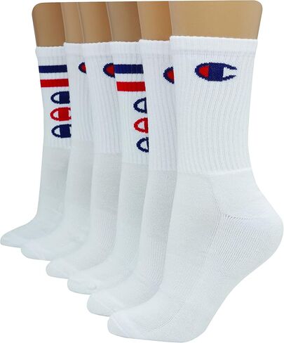 Champion Women's Double Dry 6-Pair Pack Logo Crew Socks in Saudi Arabia