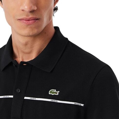 Lacoste للرجال الأكمام القصيرة القصيرة المنتظمة البولو تباين الأنابيب in Saudi Arabia