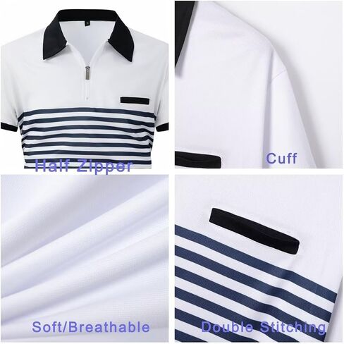 Men's Polo Shirts Short Sleeve 2025 Casual Polo T Shirt Color Block Slim Fit Golf Shirts with Pocket in Saudi Arabia