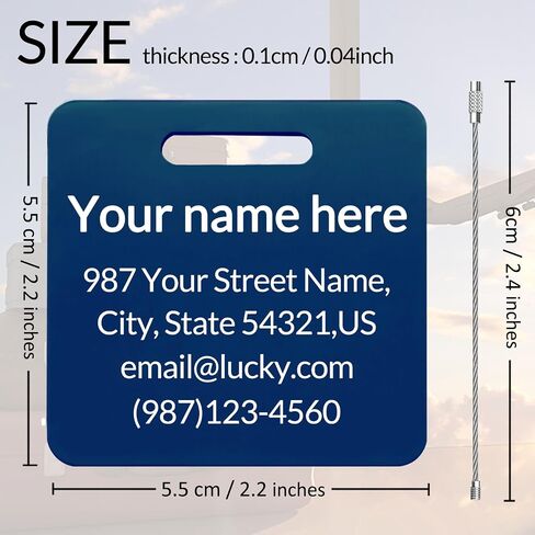 Personalized Engraved Luggage Tags (3 or 6 Pack)|Custom Name Tags for Suitcases|Cruise Luggage Tags Holder|Durable Metal Travel Tags|Heavy Duty (Navy Blue) in Kuwait