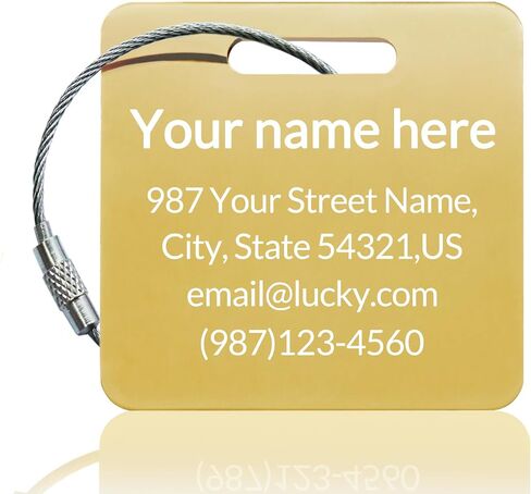 Personalized Engraved Luggage Tags (3 or 6 Pack)|Custom Name Tags for Suitcases|Cruise Luggage Tags Holder|Durable Metal Travel Tags|Heavy Duty (Navy Blue) in Kuwait