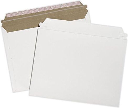 LUXPaper Paperboard Mailers | Pull Strip Opener | Peel & Press | 12 3/4" x 15" | White | 26pt. Fiberboard | 50 Qty in Saudi Arabia