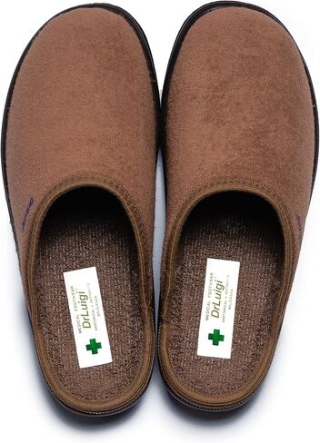 Medical Slippers for Men - Memory Foam Shoes Indoor Outdoor Italian Cotton - Made in EU - Relieves Pressure, Improves Peripheral Blood Circulation in Kuwait