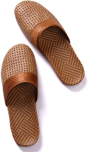Aygjkie Flax Tatami slippers no slip indoor slippers مغلق اصبع القدم غير المتزلج باطن باطن القابل للانزلاق والعرق الصيفي in Saudi Arabia