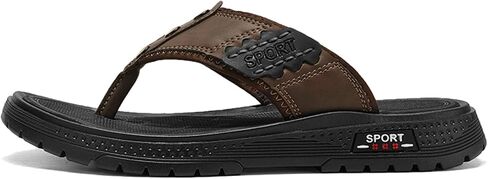 Mens Flip Flops Sandals Slippers Casual Leather Toe Ring Style Sandals for Mens Home in Kuwait