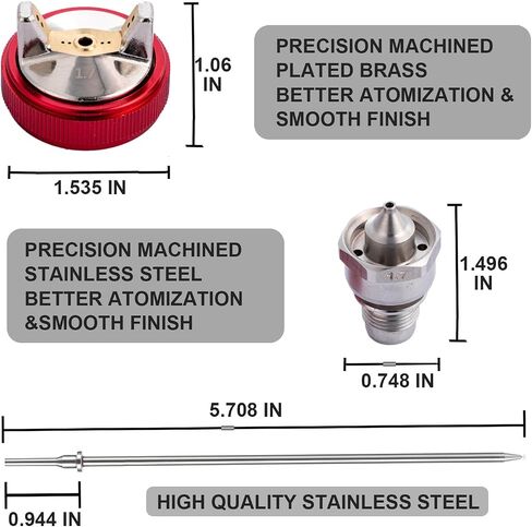 DAXINYANG Tools 1.5mm Needle, Nozzle, Air Cap Set for R500 LVLP Spray Gun, Nozzle Set for Gravity Feed Air Spray Gun in Saudi Arabia