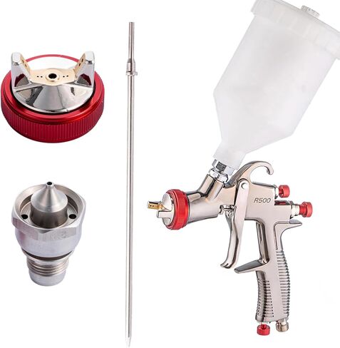 DAXINYANG Tools 1.5mm Needle, Nozzle, Air Cap Set for R500 LVLP Spray Gun, Nozzle Set for Gravity Feed Air Spray Gun in Kuwait