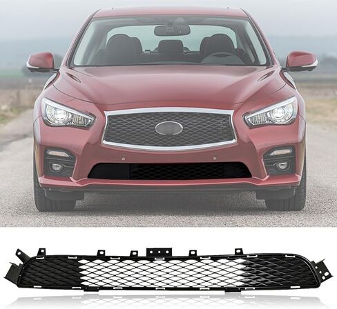 Fit 2018 2019 2020 2021 2022 for Infiniti Q50 Front Upper Gloss Black Grille Grill in Kuwait