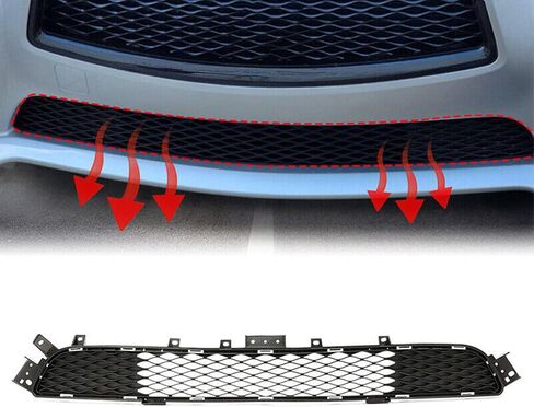 Fit 2018 2019 2020 2021 2022 for Infiniti Q50 Front Upper Gloss Black Grille Grill in Kuwait