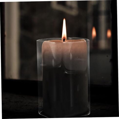 GLEAVI Cylindrical Glass Candle Holder Sleeve Transparent Desktop Candleholder Tube Shade for Home Decor Wedding and Banquets and Windproof Candle Shade in Saudi Arabia