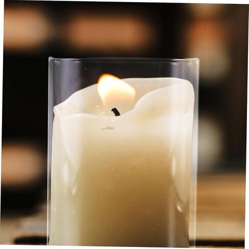 GLEAVI Cylindrical Glass Candle Holder Sleeve Transparent Desktop Candleholder Tube Shade for Home Decor Wedding and Banquets and Windproof Candle Shade in Saudi Arabia