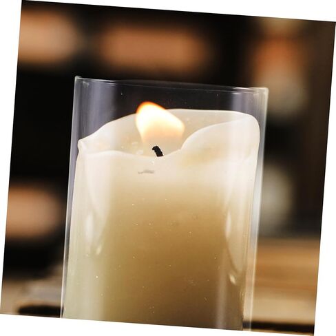 Transparent Candle Cover Open Ended Glass Candle Holder Sleeve Windproof Decorative Shade for Home Wedding and Party in Kuwait
