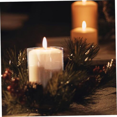 Transparent Candle Cover Open Ended Glass Candle Holder Sleeve Windproof Decorative Shade for Home Wedding and Party in Kuwait