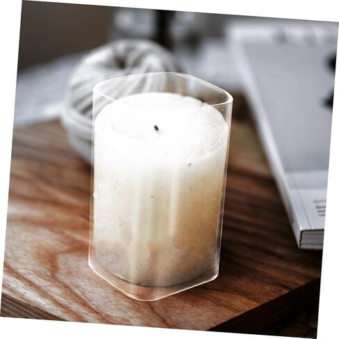 Transparent Candle Cover Open Ended Glass Candle Holder Sleeve Windproof Decorative Shade for Home Wedding and Party in Kuwait