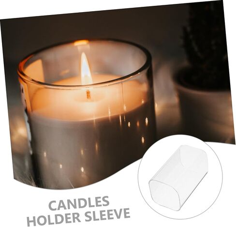 Transparent Candle Cover Open Ended Glass Candle Holder Sleeve Windproof Decorative Shade for Home Wedding and Party in Kuwait
