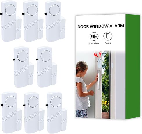 Door Window Alarm, 90dB Door Alarms Sensor for Kids Safety, Home Security, Door Window Burglar Alarm, Window Pool Alarms for Home, Apartments, Offices, Hotel Rooms (10pack) in Saudi Arabia