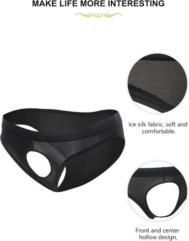 Ohyeahlady Mens Sexy Sexy ملابس داخلية G-String Pouch Ice Dile Silk Open Open Front Urble Lingerie للرجال المريحات المريحة in Kuwait