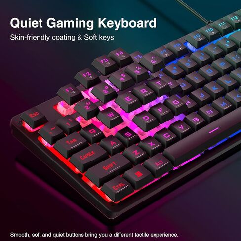 Redragon S107 Gaming Keyboard and Mouse Combo Large Mouse Pad Mechanical Feel RGB Backlit 3200 DPI Mouse for Windows PC (Keyboard Mouse Mousepad Set) in Saudi Arabia