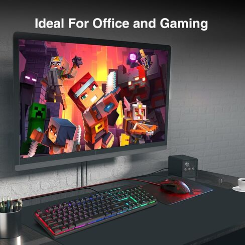 Redragon S107 Gaming Keyboard and Mouse Combo Large Mouse Pad Mechanical Feel RGB Backlit 3200 DPI Mouse for Windows PC (Keyboard Mouse Mousepad Set) in Saudi Arabia