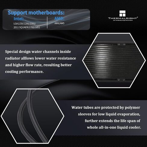 Thermalright Grand Vision 240 ARGB White CPU AIO Cooler,PC 240 Specification Water Cooler System,IPS LCD Screen with 480x480 Resolution and 3.4inch,for AM4/AM5&LGA1700/1851,High Performance Pump in Saudi Arabia