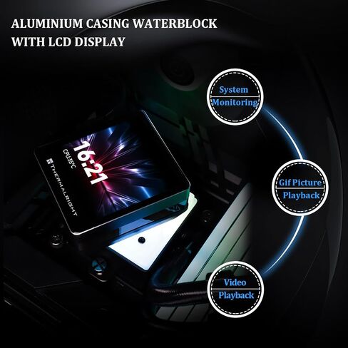 Thermalright Grand Vision 240 ARGB White CPU AIO Cooler,PC 240 Specification Water Cooler System,IPS LCD Screen with 480x480 Resolution and 3.4inch,for AM4/AM5&LGA1700/1851,High Performance Pump in Saudi Arabia