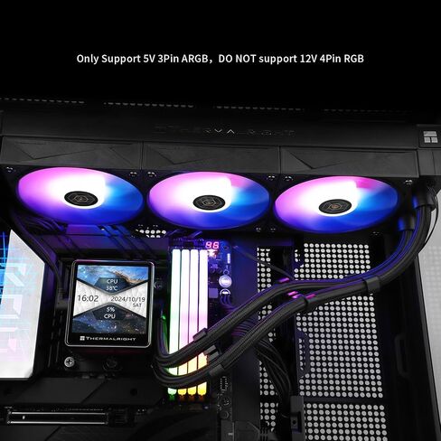 Thermalright Grand Vision 240 ARGB White CPU AIO Cooler,PC 240 Specification Water Cooler System,IPS LCD Screen with 480x480 Resolution and 3.4inch,for AM4/AM5&LGA1700/1851,High Performance Pump in Saudi Arabia