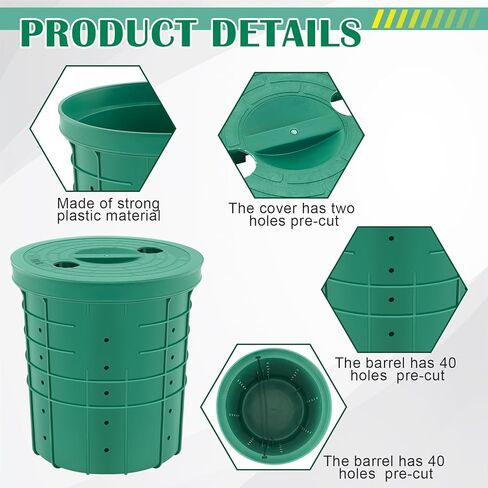 Perforated Sump Basin with Lid Sump Pump Basin 15 * 13 Inch Perforated Sump Pump Bucket with 40 Drilled Holes for Crawl Spaces, Yards, Patios and Driveways in Kuwait