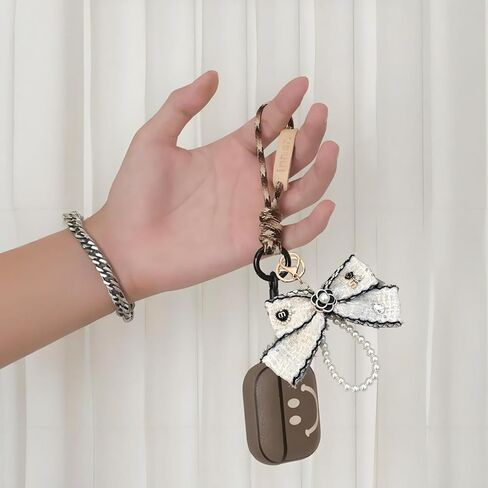 Bag Charm Keychain, Bow-Knot keychain with Pearl Lucky Five Chain Dangle Charm for Women's Handbags in Saudi Arabia