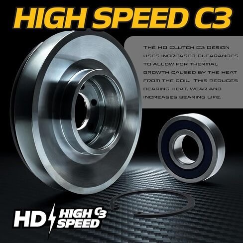 HD Switch BIGBearing HiTorque 210ftlb Billet Pulley Clutch 388740 & PTO Switch 183925 for Grasshopper 218 220 223 227 321D 322D 325 329 428D 430D Mowers 5218-65 5218-165 5218-225 OEM Upgrade in Saudi Arabia