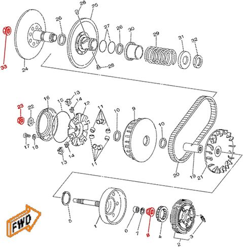 صواميل شفة القابض مع رمح circlip لـ Hisun UTV ATV 500 700 ، Bennche Bighorn ، Massimo MSU500 MSU700 ، Menards Yardsport ، Axis ، Qlink in Kuwait
