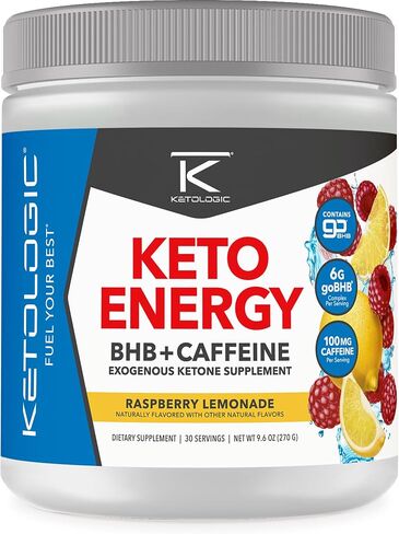 Ketologic KetoEnergy BHB (Watermelon) 30 Servings - BHB + Caffeine Exogenous Ketone Supplement in Kuwait