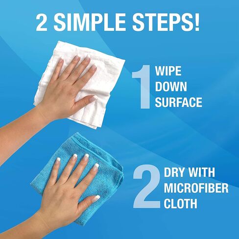 MiracleWipes for Stainless Steel, Great for Kitchen and Appliances, Including Oven, Refrigerator, Dishwasher, Microwave, Sink, Hood, Grill, Removes Fingerprints and Smudges - 60 Count in Kuwait