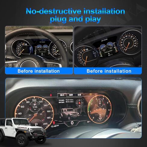 MOOKAKA Meter Cockpit Digital Dash Cluster Easy Installation LCD Screen Driving Car Information Display,for Jeep Wrangler 2010-2017 Speedometer Instrument Upgrade in Saudi Arabia