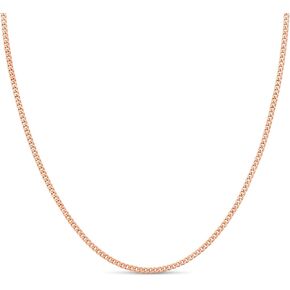 KEZEF 2mm 925 Sterling Silver Chain Necklace Men - Curb Diamond Cut Cuban Link Chain Men Women in 18kt Gold, Rose Gold, Silver Necklace - Made in Italy Chains - cadenas de plata 925 para hombre in Kuwait