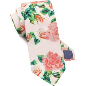 Ties for Men Floral Printed Skinny Tie Cotton Self-Tie Neck Tie for Wedding Party Graduation in Kuwait