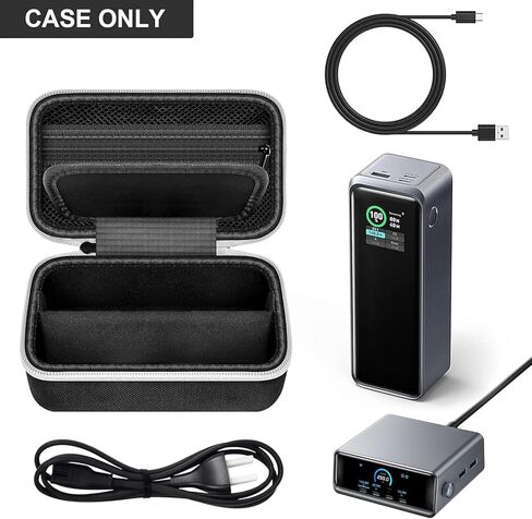 Laptop Power Bank Case for Anker 25000& Prime 27650，Black | Organizes the Power Bank, Small Cables and 100W Charging Base; Larger 150W Charging Base Does Not Fit, Case Only in Kuwait