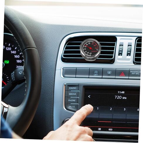 Car Thermometer Steel Core Pointer Dashboard Temperature Gauge for Vehicle Easy Installation for Car Vent Dashboard Accurate Mini Vehicle Scale in Saudi Arabia