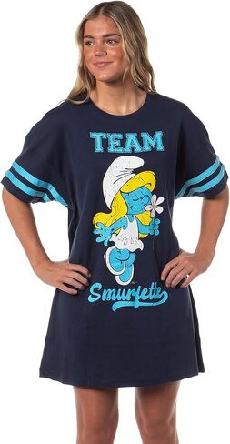 INTIMO The Smurfs Women's Varsity Team Smurfette Sleep Shirt Nightgown Lounge Oversized Pajama Tee in Saudi Arabia